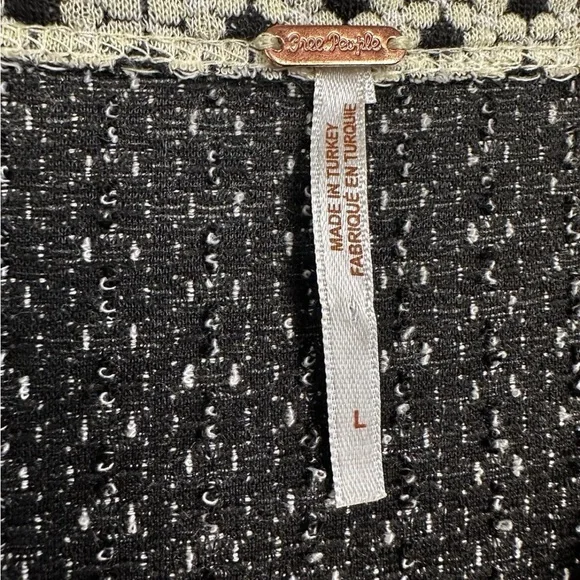 Tie-Shoulder Floral free people Bustier Top - Cream/Black size Large - Picture 6 of 6